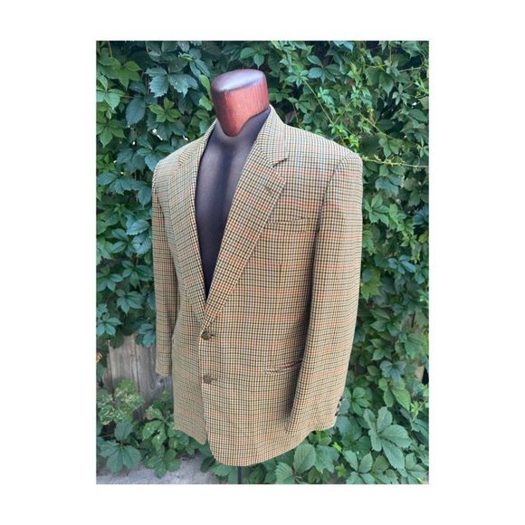 SOLD Vintage | 80s Paulo Gucci 100% Cashmere Blazer Sportcoat Houndstooth - Picture 11 of 16